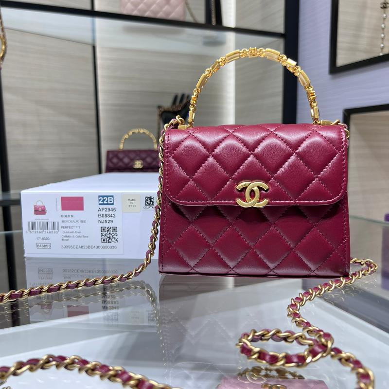 Chanel Handbags AP2945 Sheepskin Wine Red